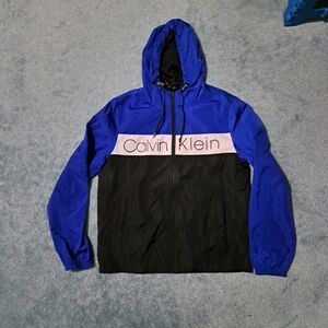 Calvin Klein Men's Windbreaker in Blue and Black